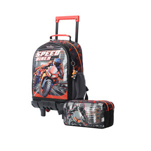 Kit escolar mochila de ruedas + estuche Speed Biker